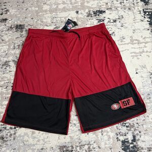 San Francisco 49ers Shorts Mens Sz 3XLT Red Black NFL Basketball Athleltic Logo